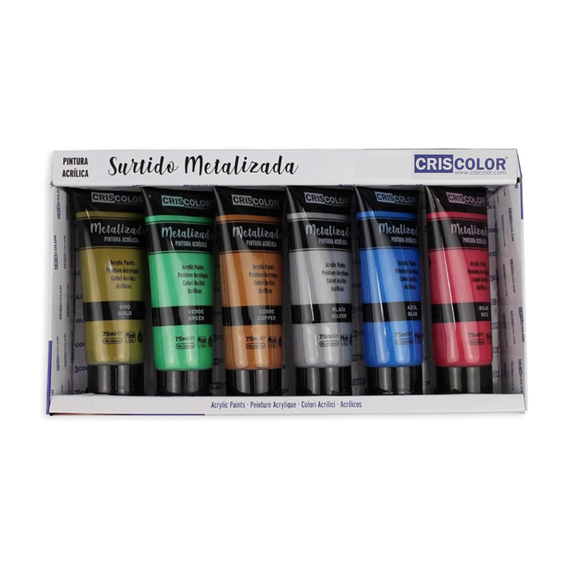 Set de 6 pinturas acrílicas - Metalizada