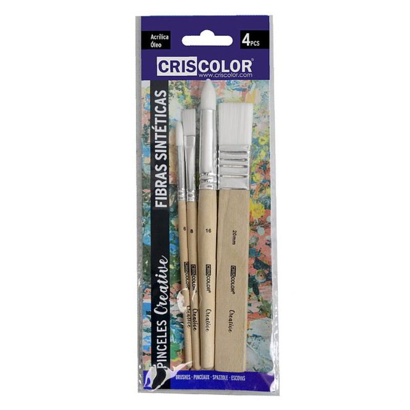 Set de 4 pinceles Creative fibras sintéticas