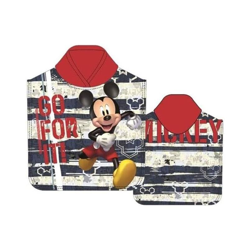 Poncho toalla microfibra 50x100cm Mickey Mouse Disney