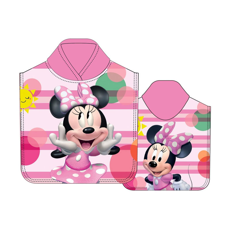 Poncho toalla microfibra 50x100cm Minnie Mouse Happy