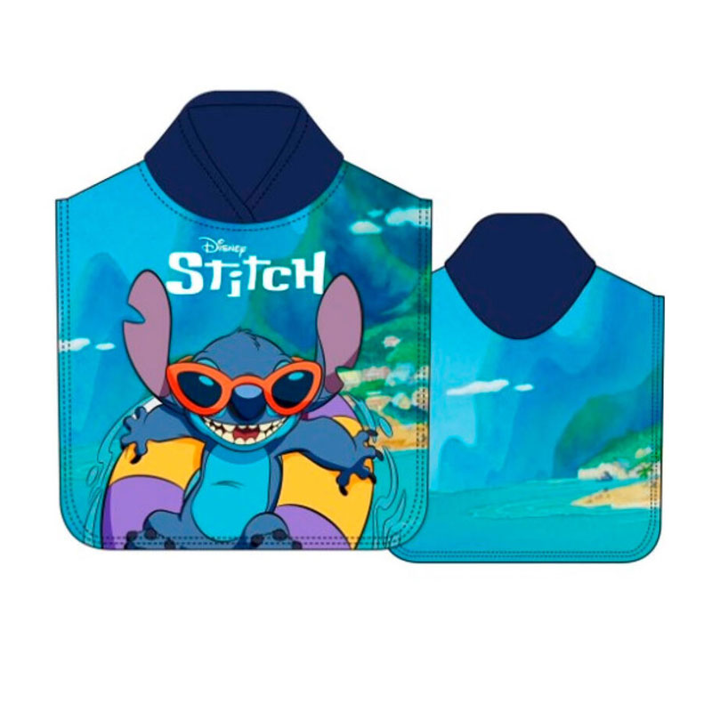 Poncho toalla microfibra 50x100cm Lilo & Stitch - azul 批发