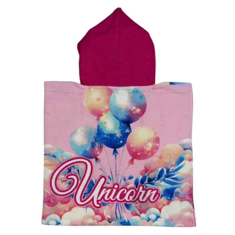 Distribuidor mayorista de Poncho toalla 50x100cm Unicornio microfibra 245 gsm