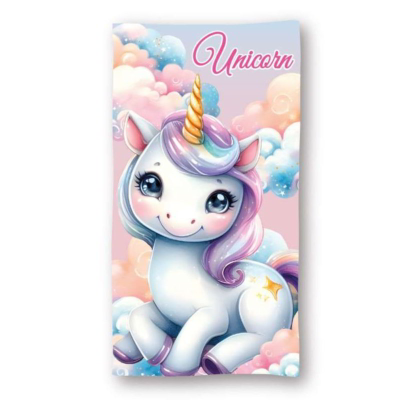 Toalla microfibra poliéster 70x140cm Unicornio