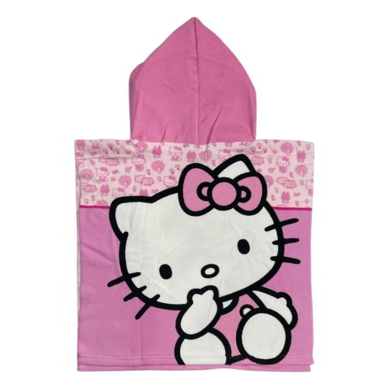 Distribuidor mayorista de Poncho toalla 50x100cm Hello Kitty microfibra 245 gsm