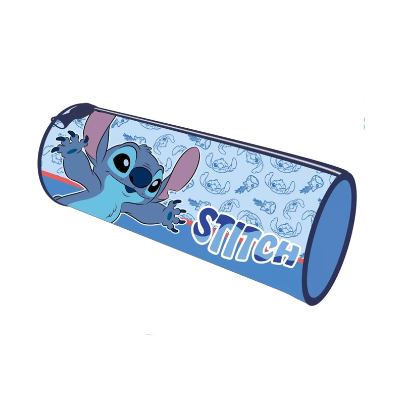 Estuche cilíndrico 22cm Stitch Disney - azul