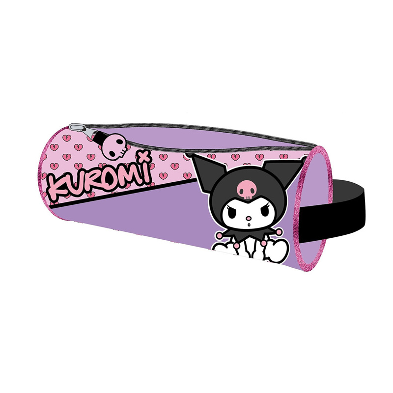 Estuche cilíndrico 22cm Kuromi Hello Kitty