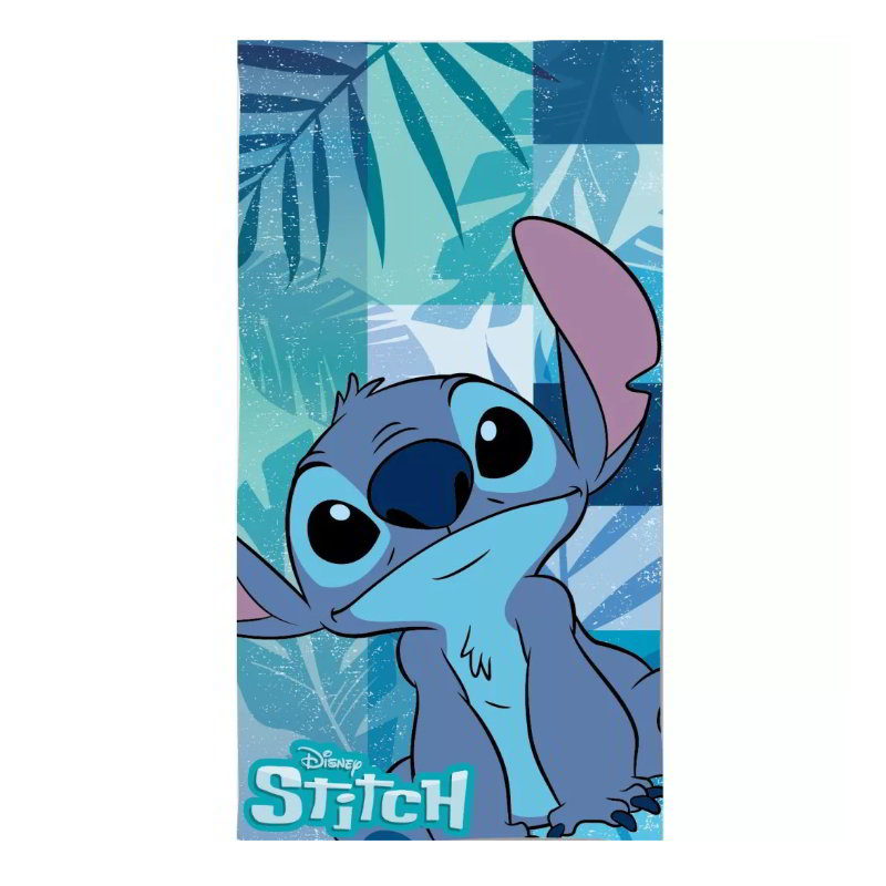 Toalla microfibra poliéster 70x140cm Stitch sentado