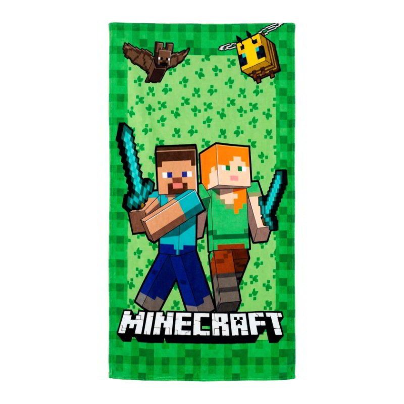 Toalla microfibra poliéster 70x140cm Minecraft