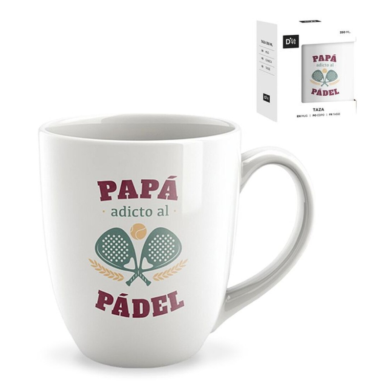 Taza cerámica frases - Papá adicto al pádel