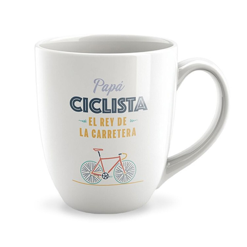 Taza cerámica frases - Papá ciclista el rey de la carretera