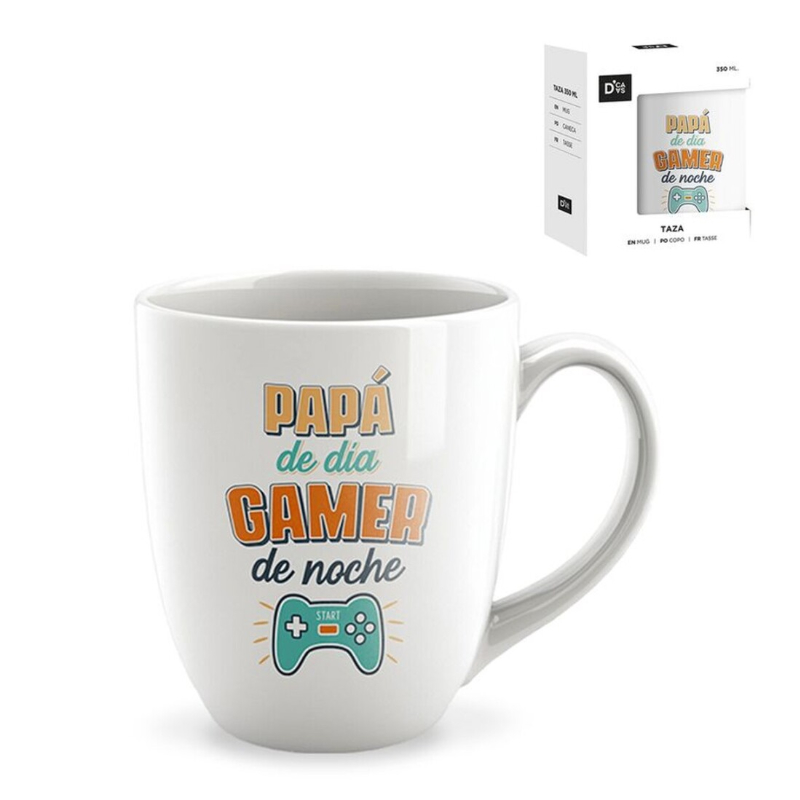 Taza cerámica frases - Papá de día gamer de noche