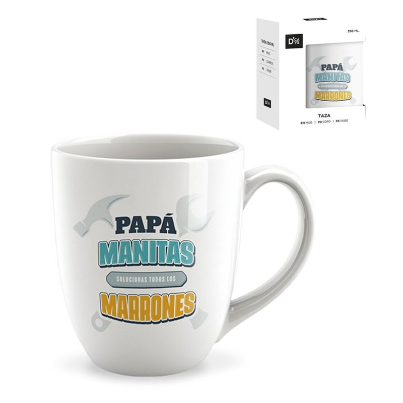 Taza cerámica frases - Papá manitas solucionas todos los marrones