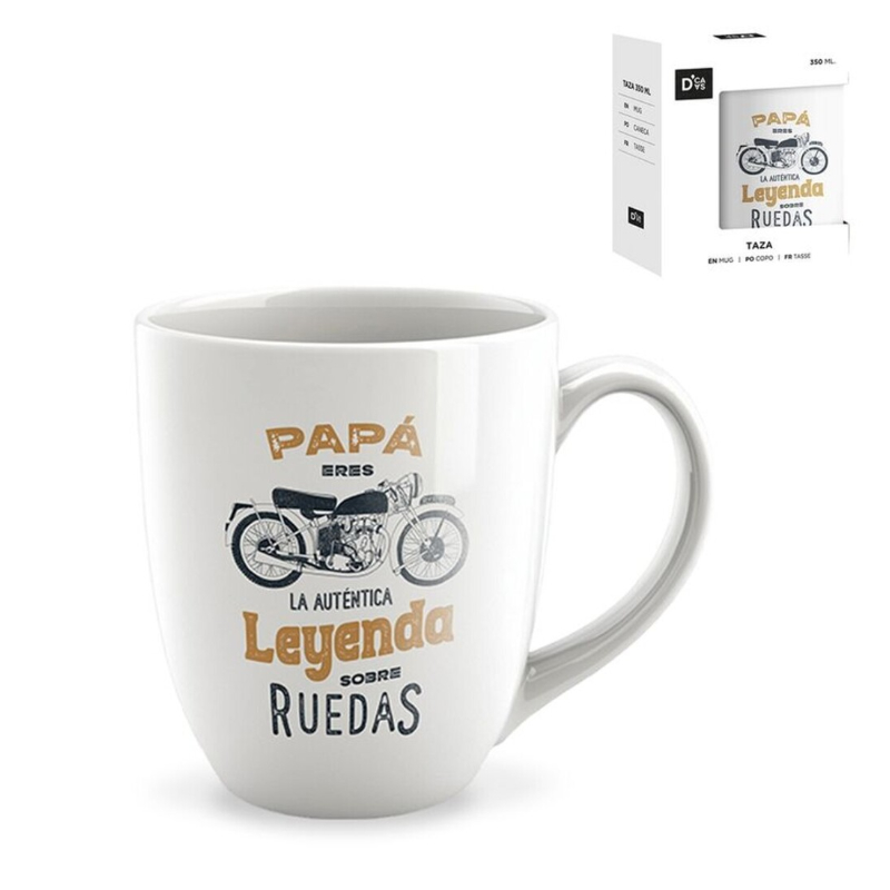 Taza cerámica frases - Papá eres la auténtica leyenda sobre ruedas