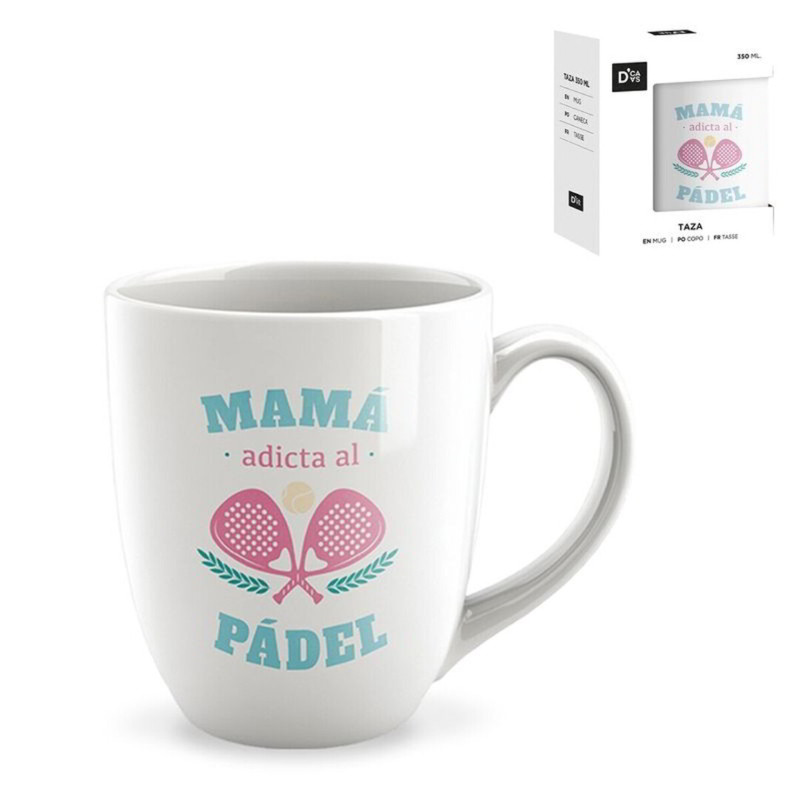 Taza cerámica frases - Mamá adicta al pádel