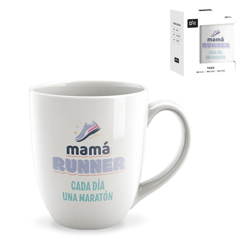 Taza cerámica frases - Mamá Runner cada día una maratón