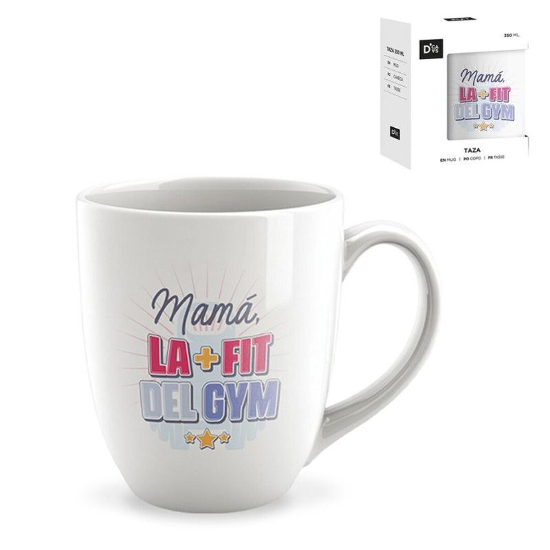 Taza cerámica frases - Mamá la más fit del gym
