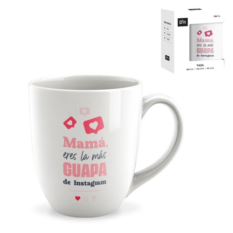 Taza cerámica frases - Mamá eres la más guapa de Instagram