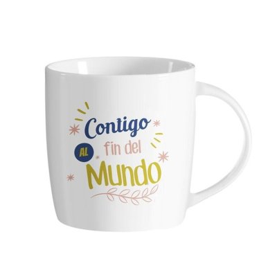 Taza cerámica frases - Contigo al fin del mundo - modelo 1 Taza cerámica frases - Contigo al fin del mundo - modelo 1