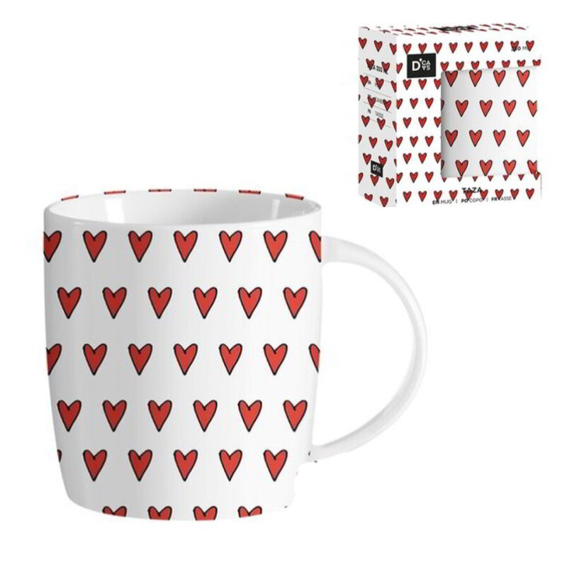 Taza cerámica estampado - Corazones San Valentin
