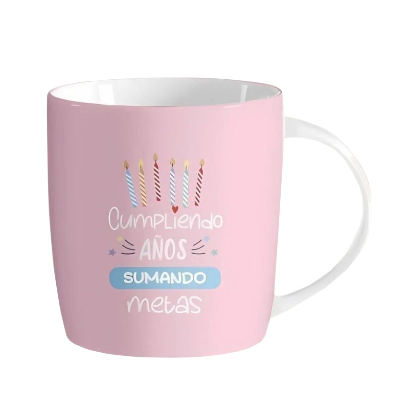 Taza cerámica frases - Cumpliendo años sumando metas