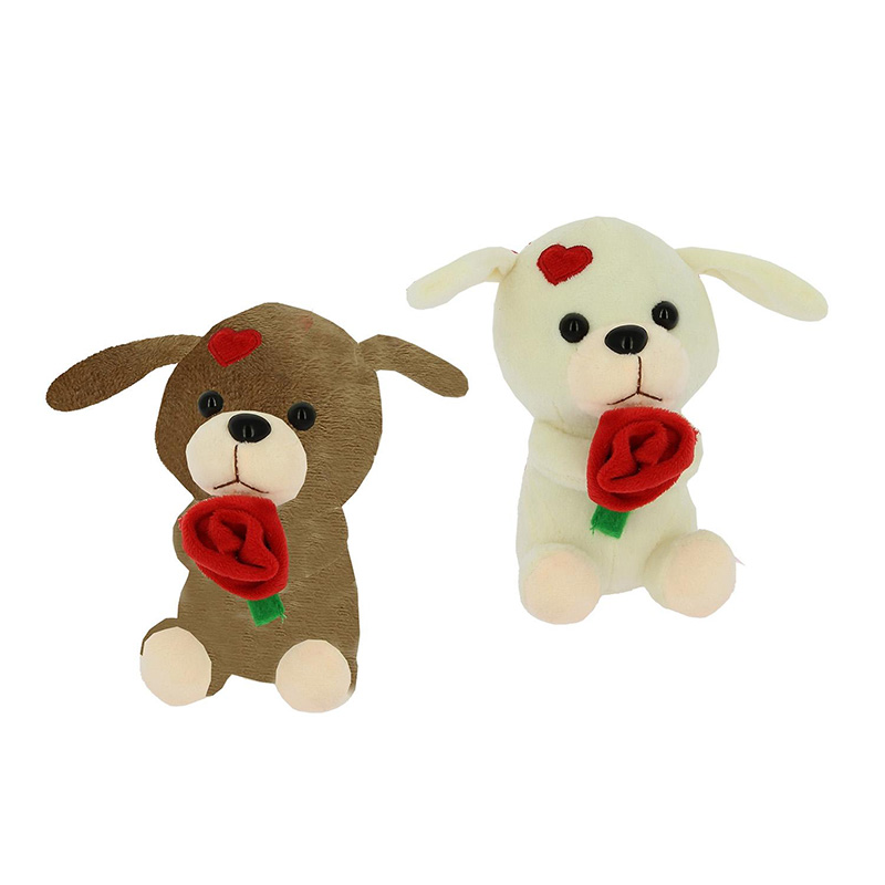 Peluches Perros c/flor 12cm