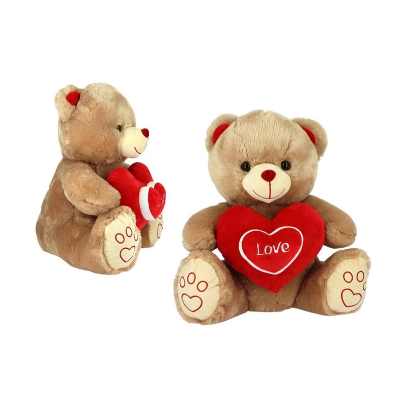 Peluche Oso Love c/corazón 28cm San Valentin - marrón