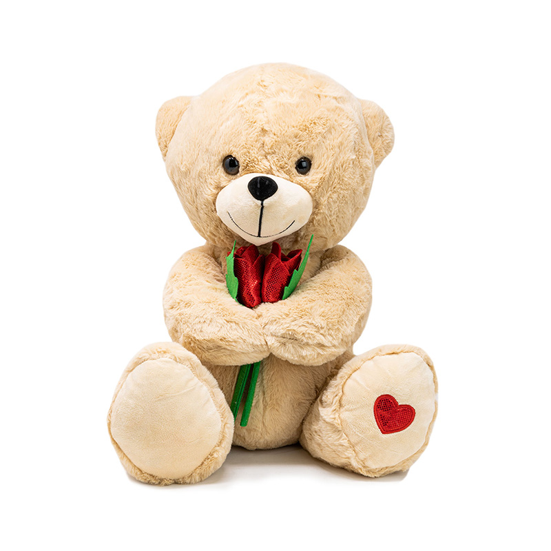 Peluche Oso c/rosa 42cm San Valentin - marrón
