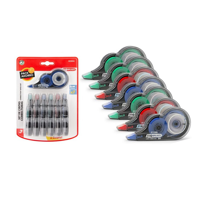 Set de 7 cintas correctoras 5mm x 8 metros