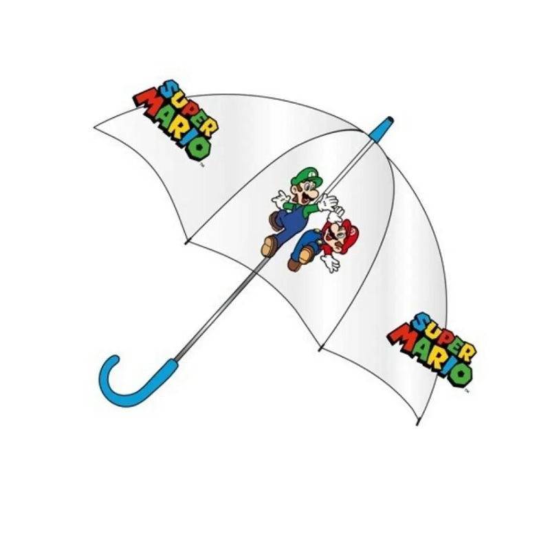 Paraguas automático burbuja transparente Super Mario 67cm