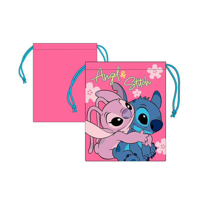 Saco pequeño Stitch & Angel Disney 26x21cm - rosa