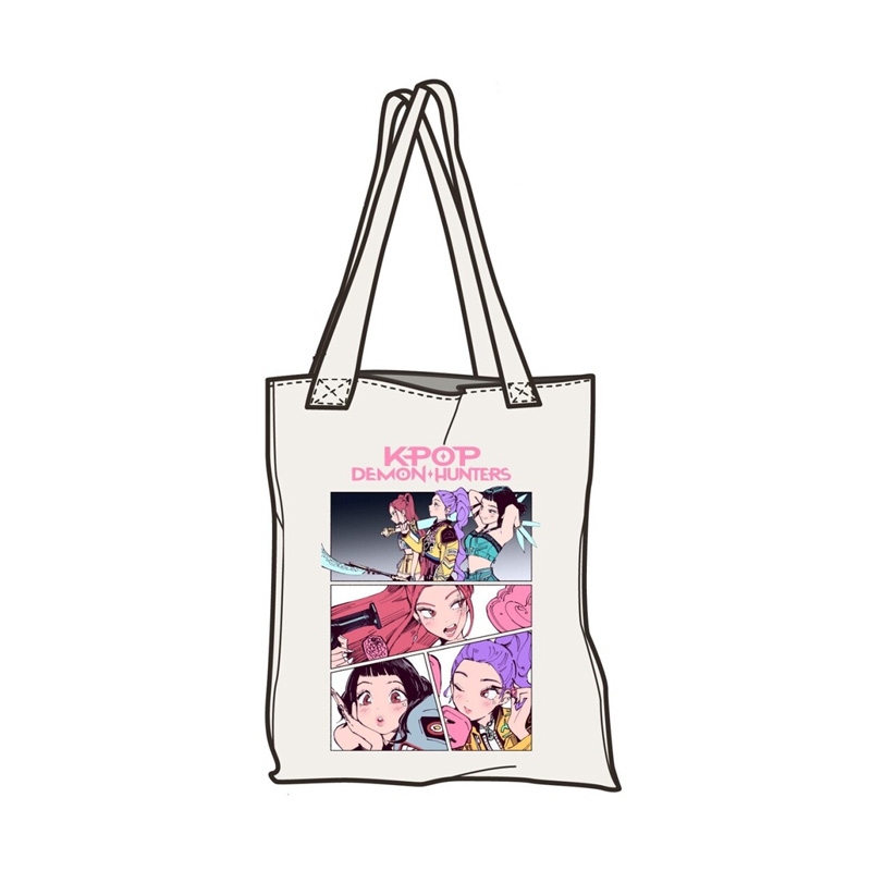Bolsa shopping tela Comic Cazadoras KPop Demon Hunters 43cm