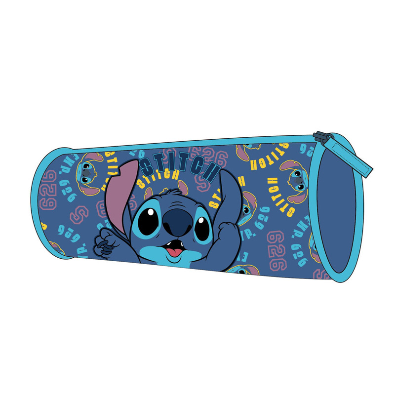 Estuche cilíndrico 23cm Stitch Disney - azul