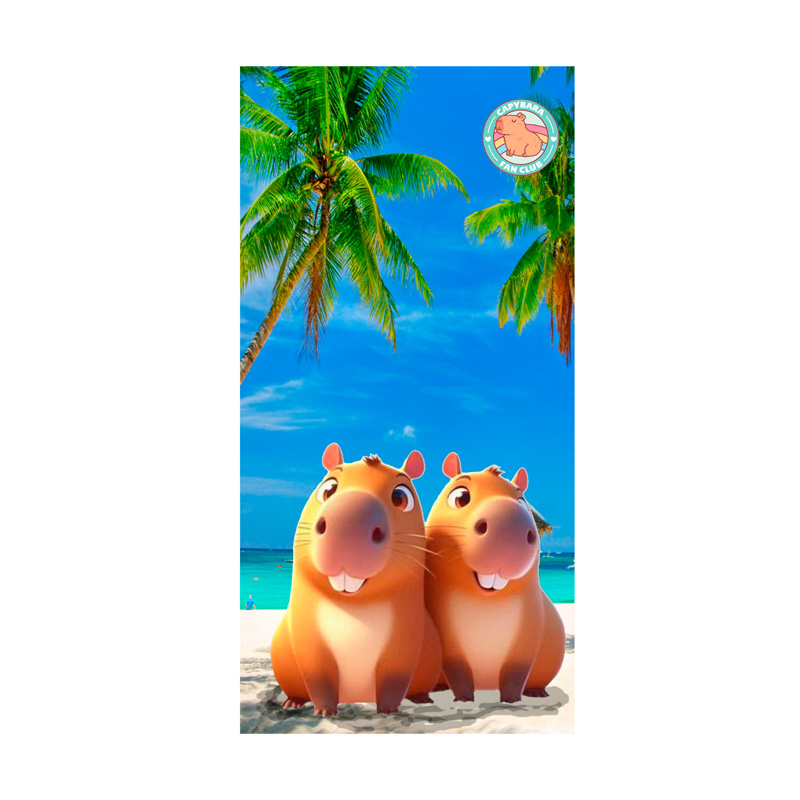 Toalla microfibra 70x140cm Capibara playero