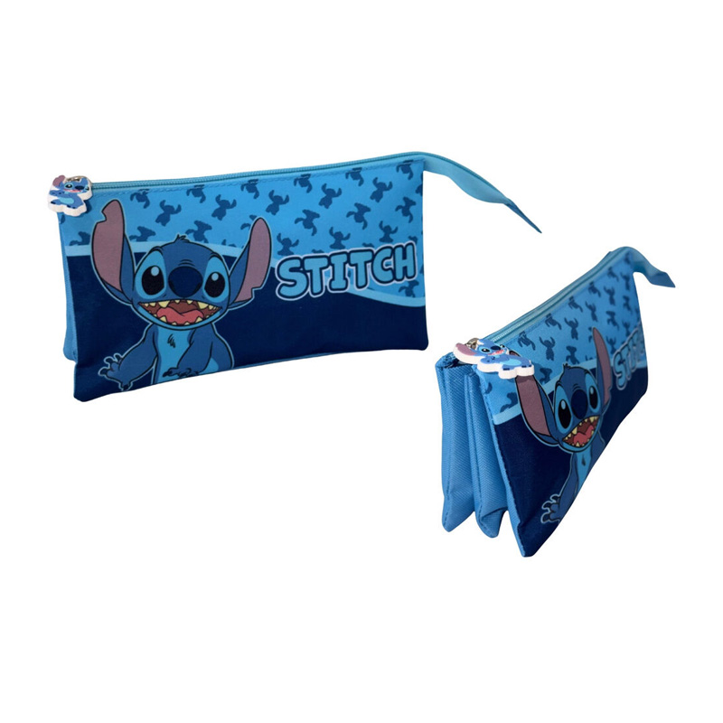 Estuche triple Stitch 21cm - azul