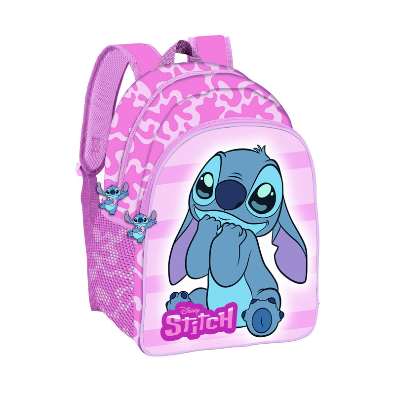 Mochila grande Stitch Disney Fun 40cm - rosa