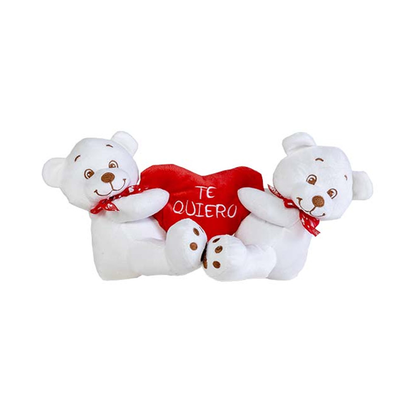 Peluche Osos 20cm c/corazón Te quiero San Valentin - blanco