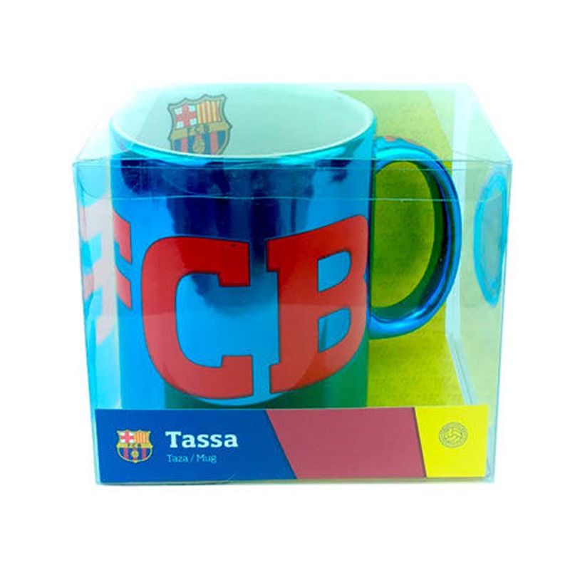 Distribuidor mayorista de Taza cerámica 320ml 11oz F.C. Barcelona efecto metalizado azul
