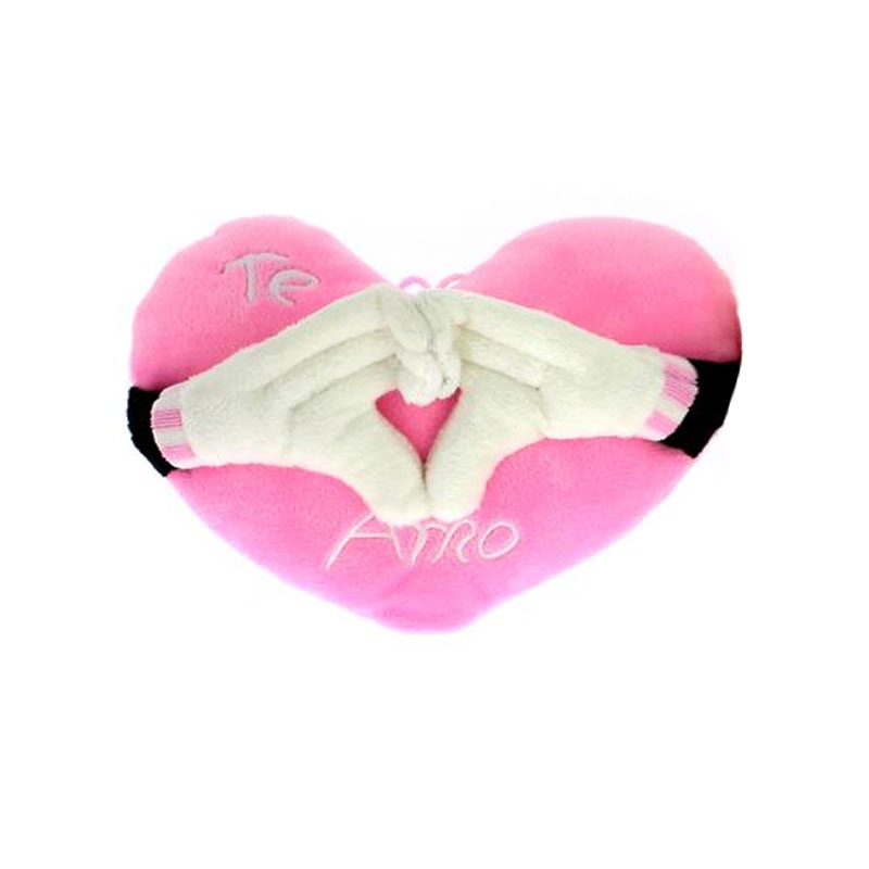 Distribuidor mayorista de Peluche corazón c/manos Te Amo - rosa