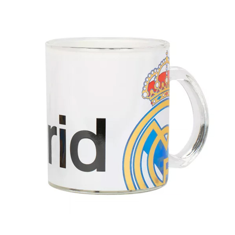 Taza vidrio 320ml Real Madrid - blanco