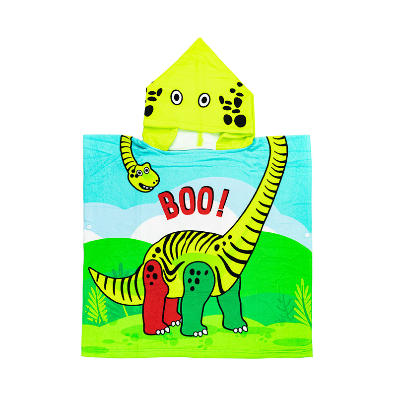 Poncho toalla microfibra Dinosaurio 60x120cm