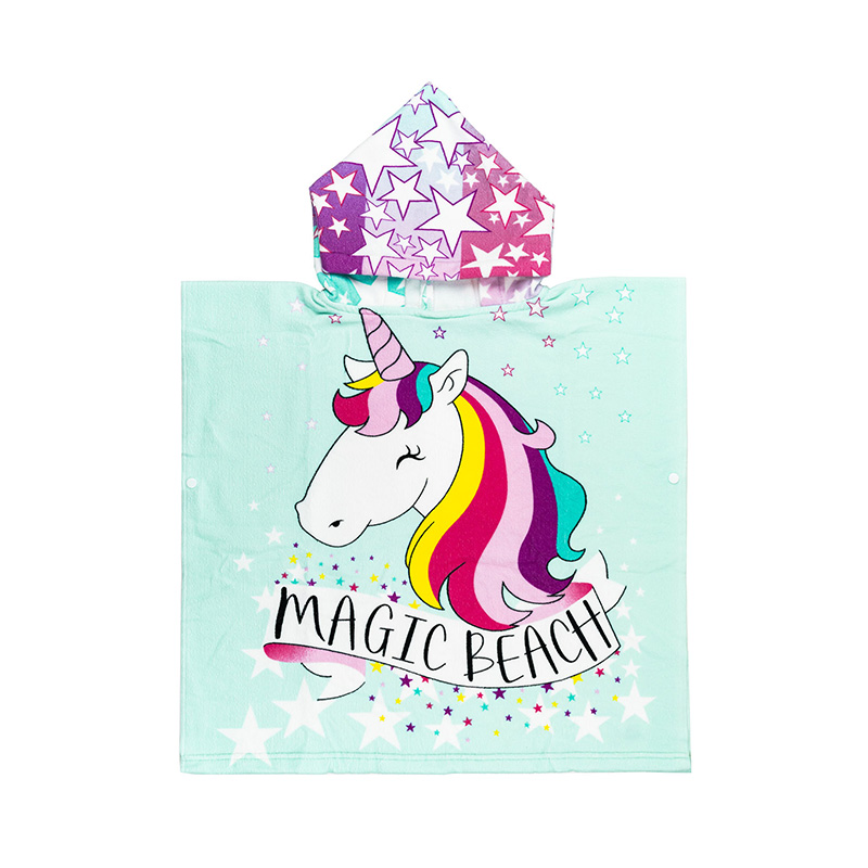 Poncho toalla microfibra Unicornio Magic Beach 60x120cm