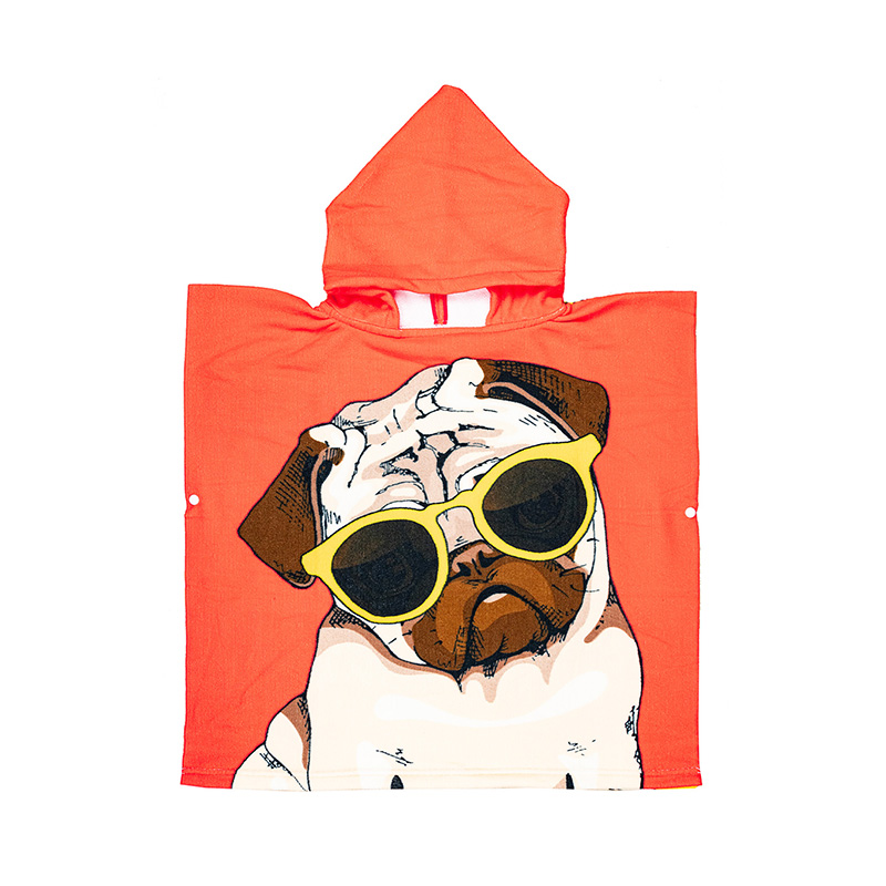 Poncho toalla microfibra Perro 60x120cm