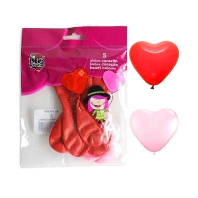 Wholesaler of Set 5 globos corazones rojo rosa San Valentín