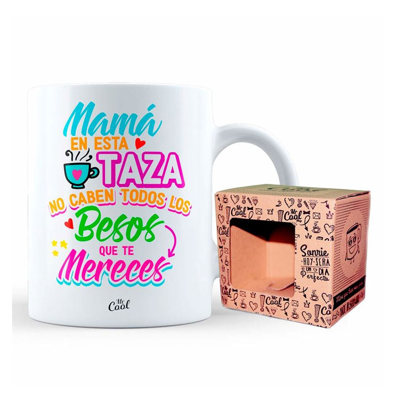Distribuidor mayorista de Taza cerámica frases - Mama en esta taza no caben todo los besos