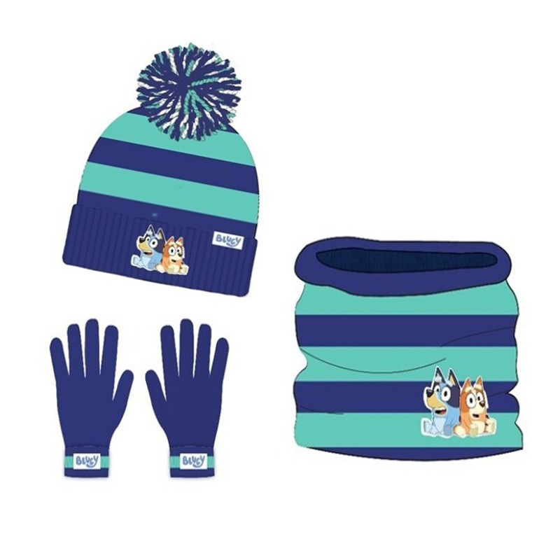 Set gorro guantes y braga cuello Bluey