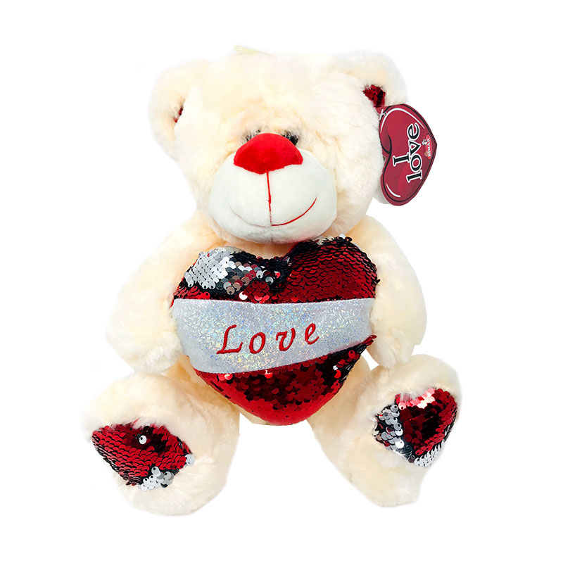 Distribuidor mayorista de Peluche oso c/lentejuelas Love 19cm