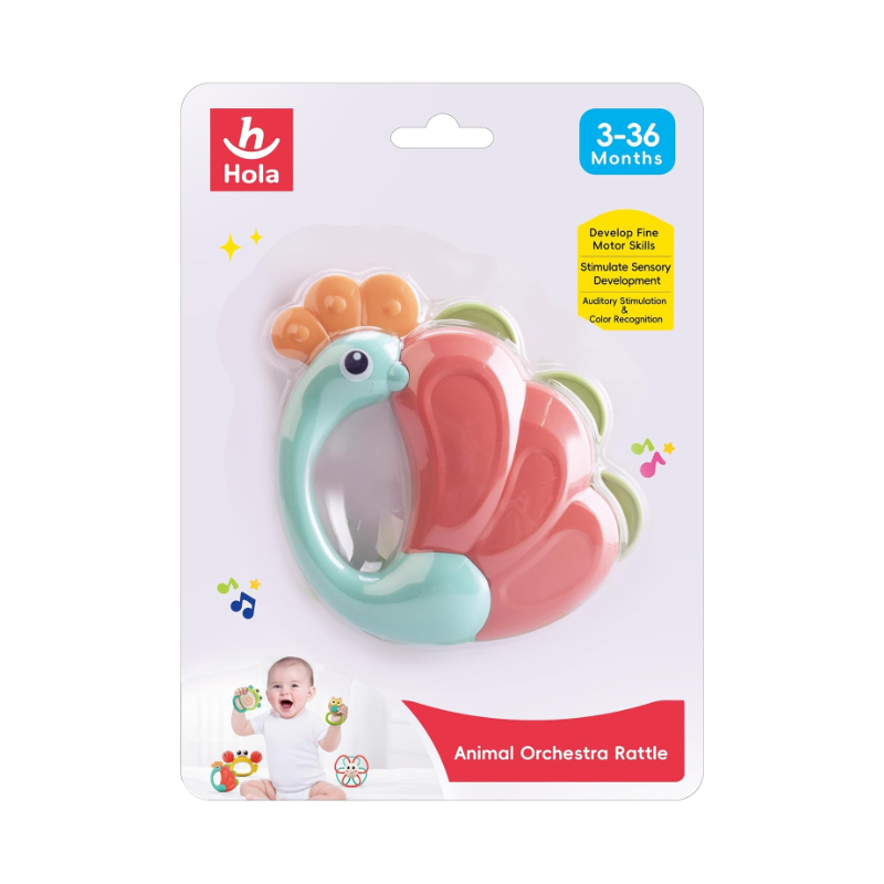 Sonajero infantil Animal Orchesta Rattle - Pavo real