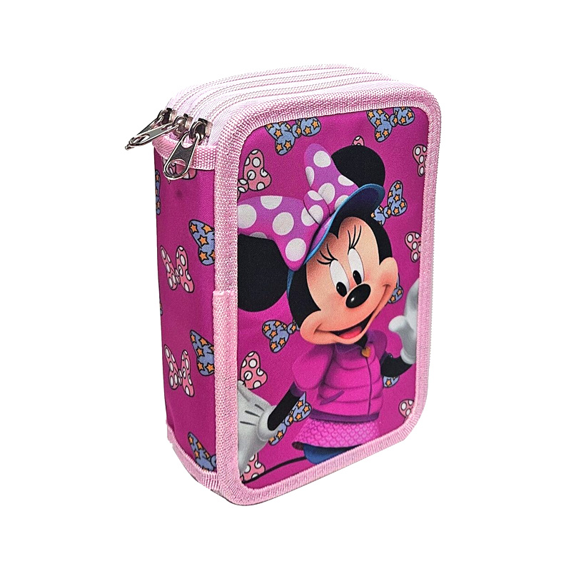 Plumier triple Minnie Mouse - rosa