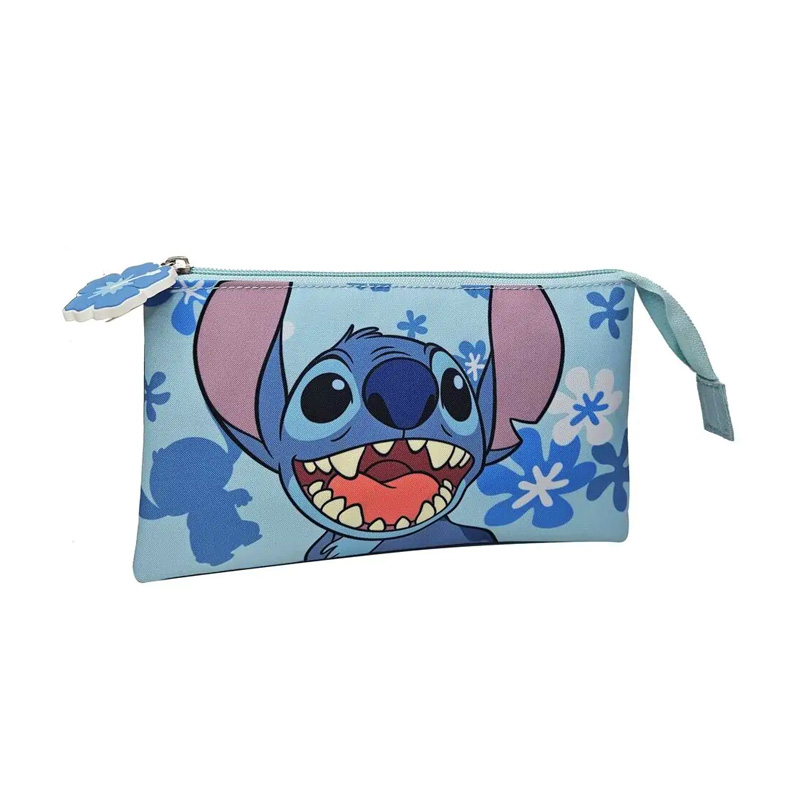 Estuche triple Stitch Disney 21cm - azul
