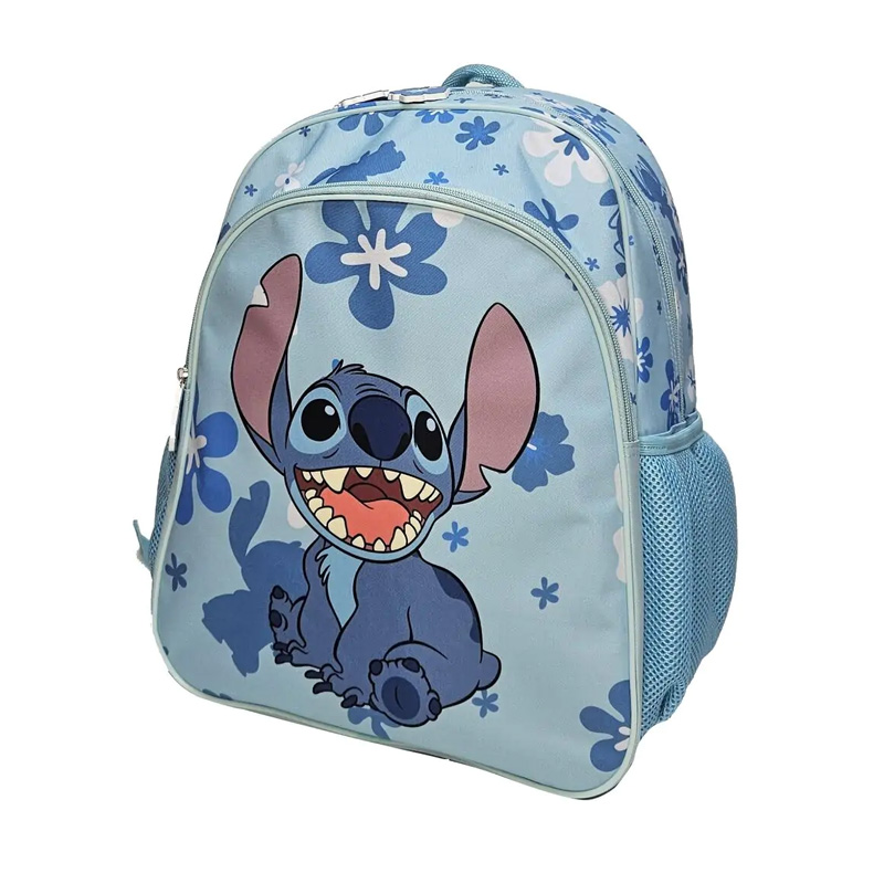 Mochila grande Stitch Disney 40cm - azul